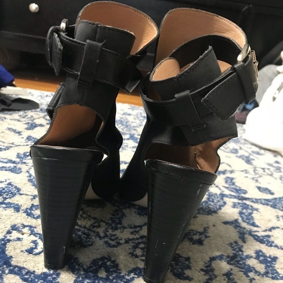 Peep Toe Black Booties - Picture 7 of 8